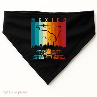 Vintage Mexico Formula Racing Track Circuit Fan USA-Made Doggie Bandana