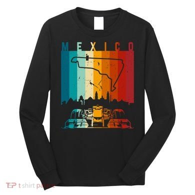 Vintage Mexico Formula Racing Track Circuit Fan Long Sleeve Shirt