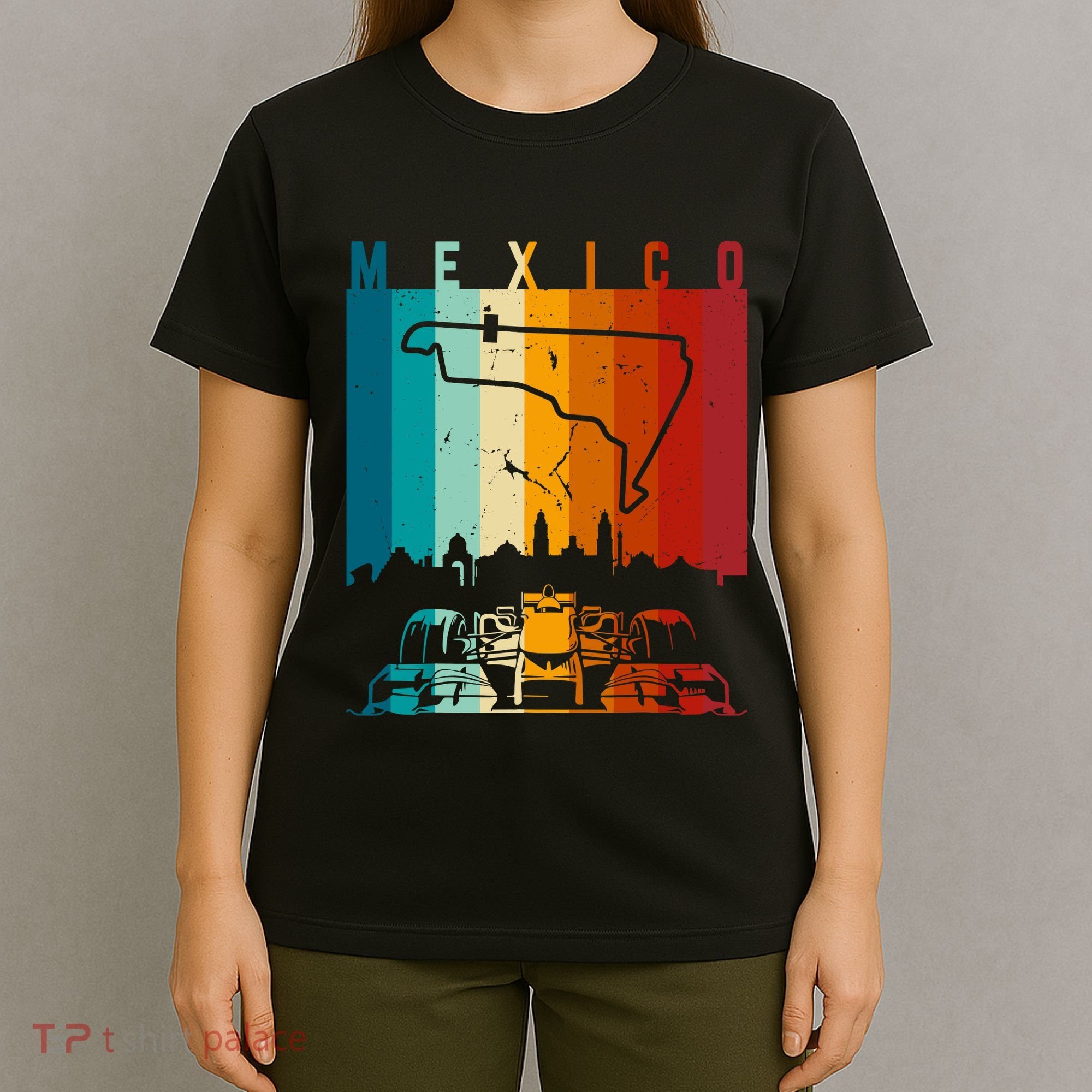 Vintage Mexico Formula Racing Track Circuit Fan T-Shirt