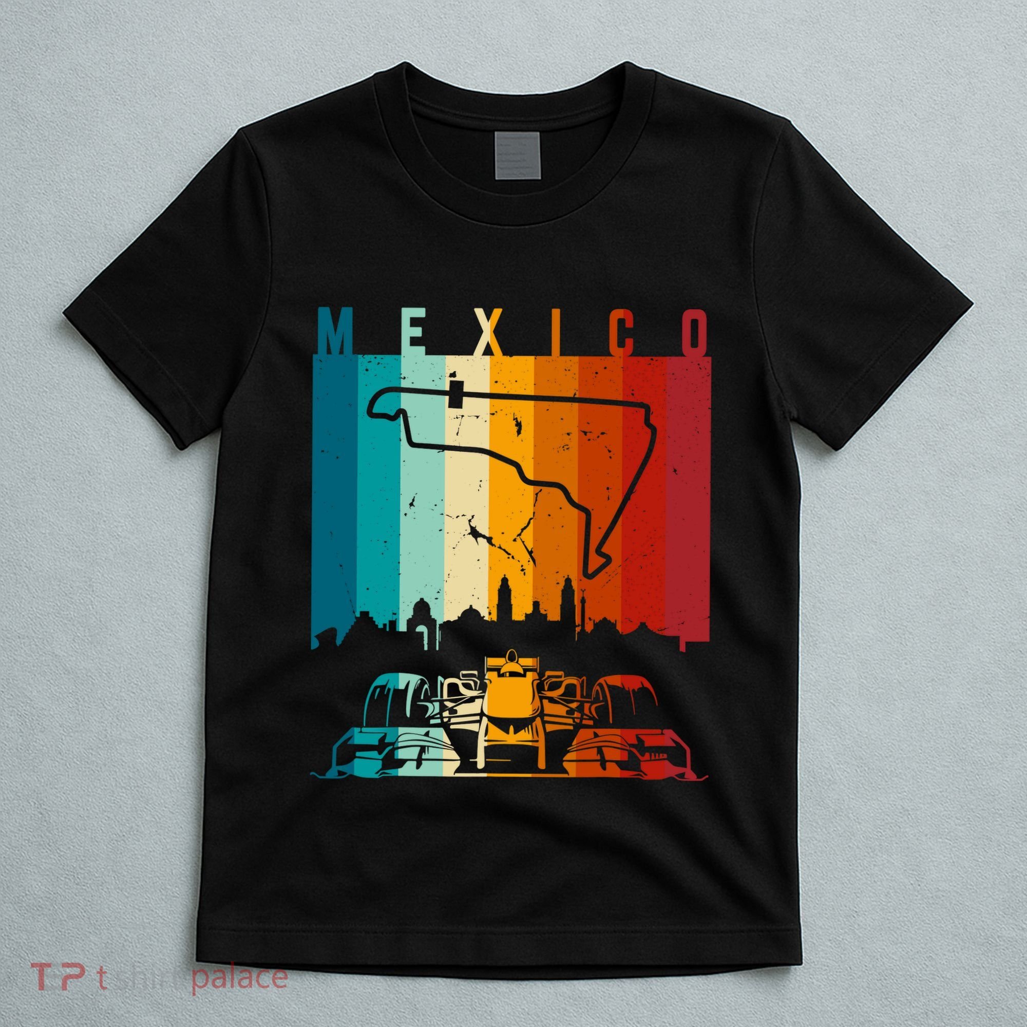 Vintage Mexico Formula Racing Track Circuit Fan T-Shirt