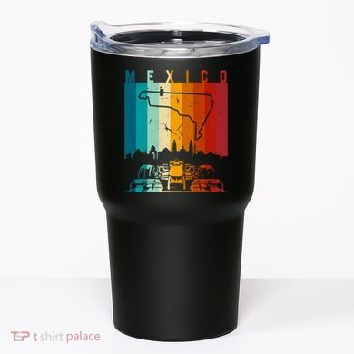 Vintage Mexico Formula Racing Track Circuit Fan Tumbler