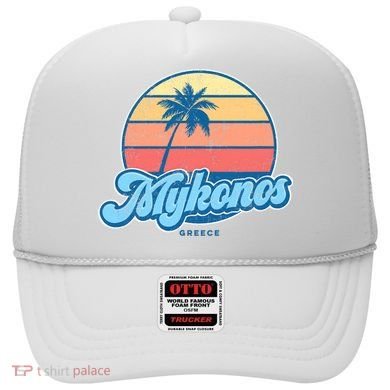 Vintage Mykonos Greece Classic 70s Retro Surfer Hat