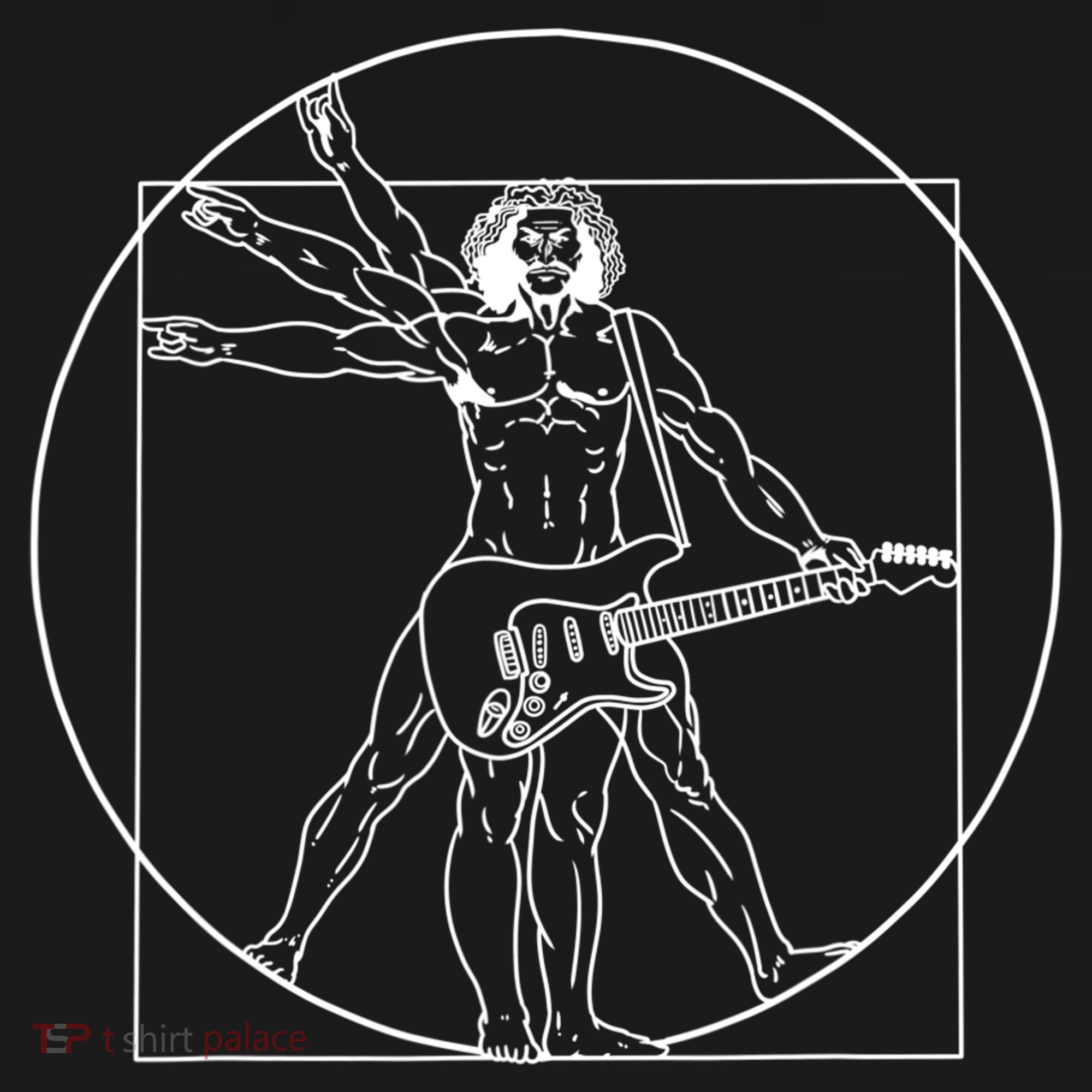 Vitruvian Man Guitar Music Player Da Vinci Guitarist Gift Sweatshirt