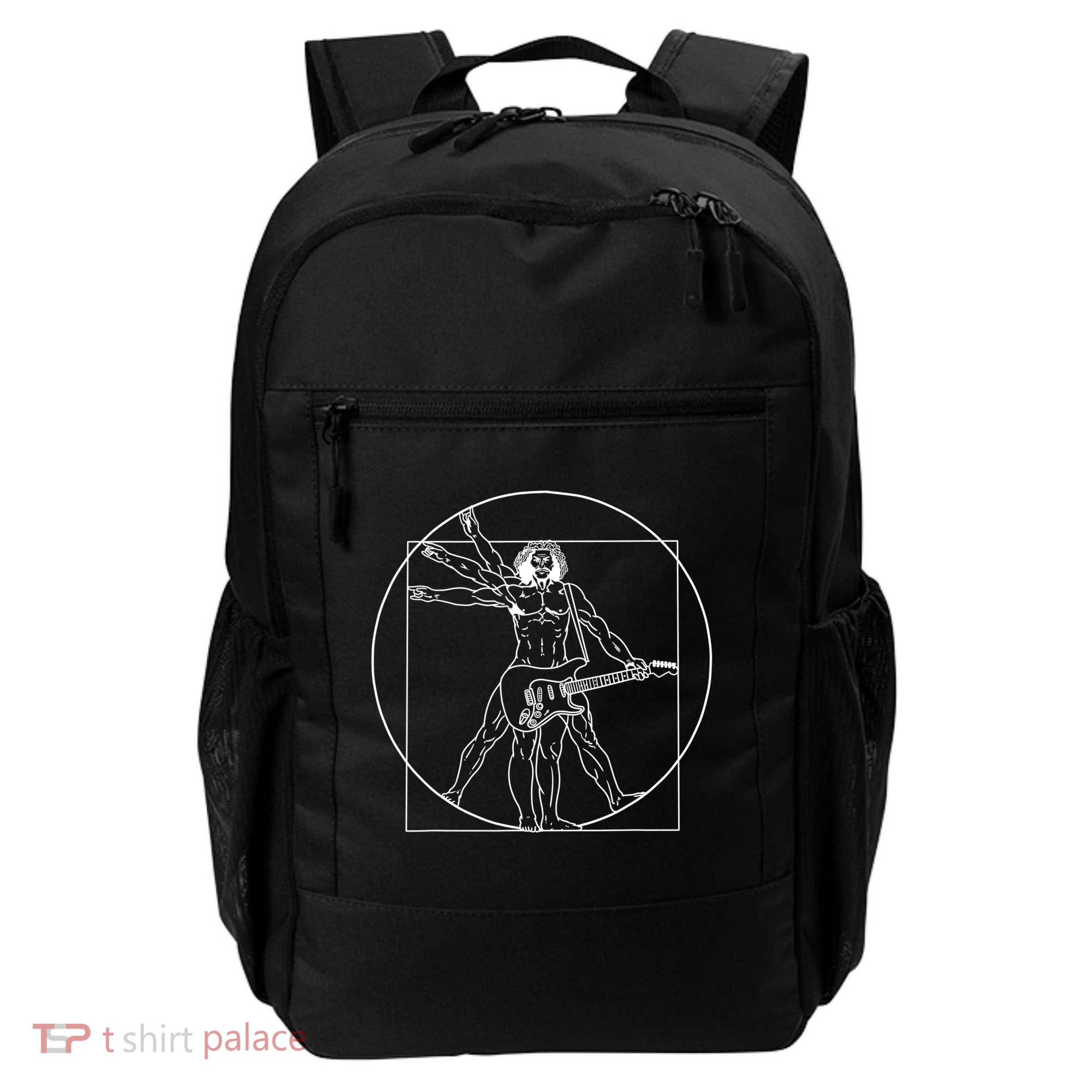 Vitruvian Man Guitar Music Player Da Vinci Guitarist Gift Backpack