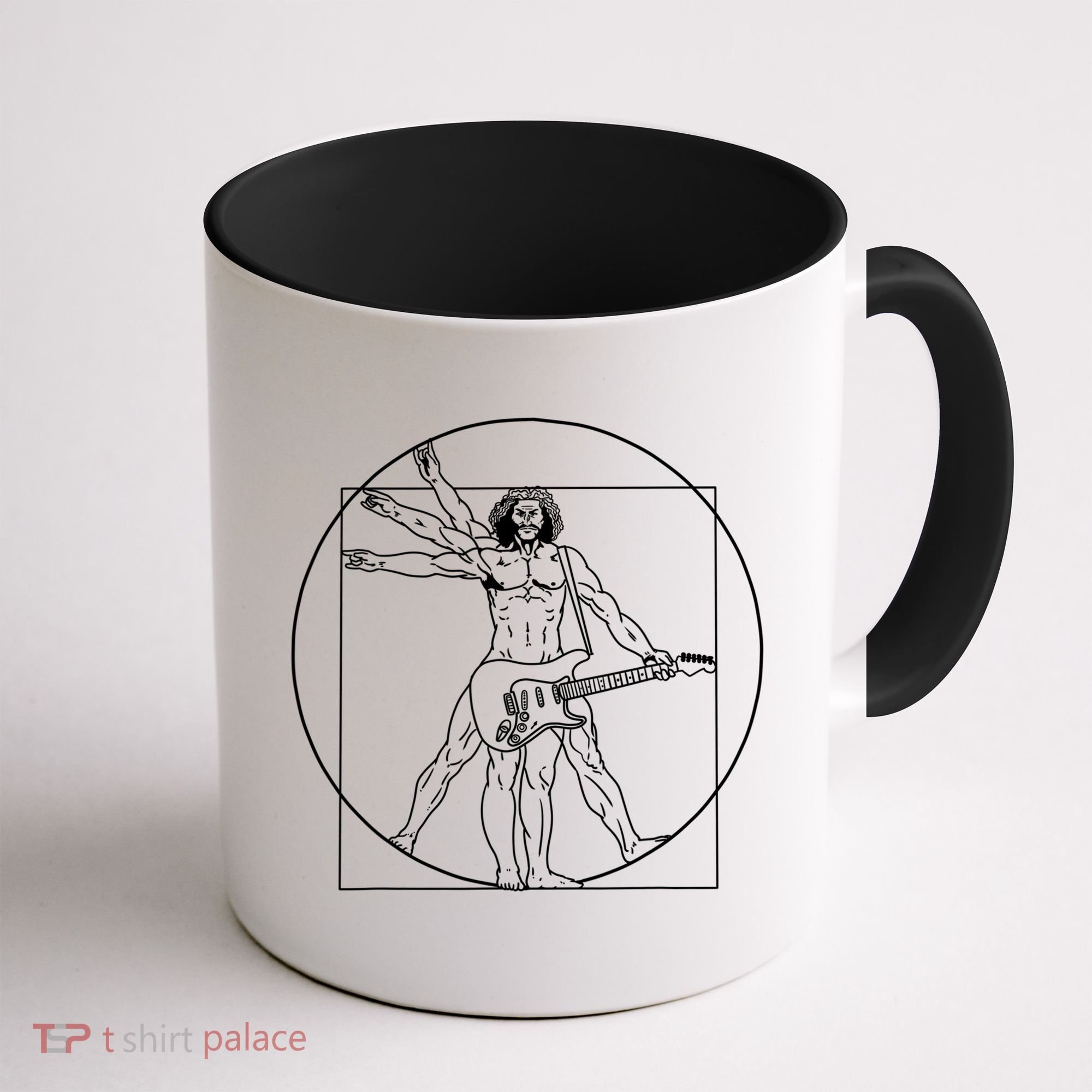 Vitruvian Man Guitar Music Player Da Vinci Guitarist Gift Coffee Mug