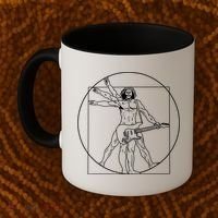 Vitruvian Man Guitar Music Player Da Vinci Guitarist Gift Coffee Mug thumb 2