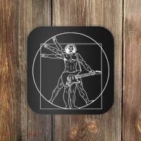 Vitruvian Man Guitar Music Player Da Vinci Guitarist Gift Coaster thumb 0