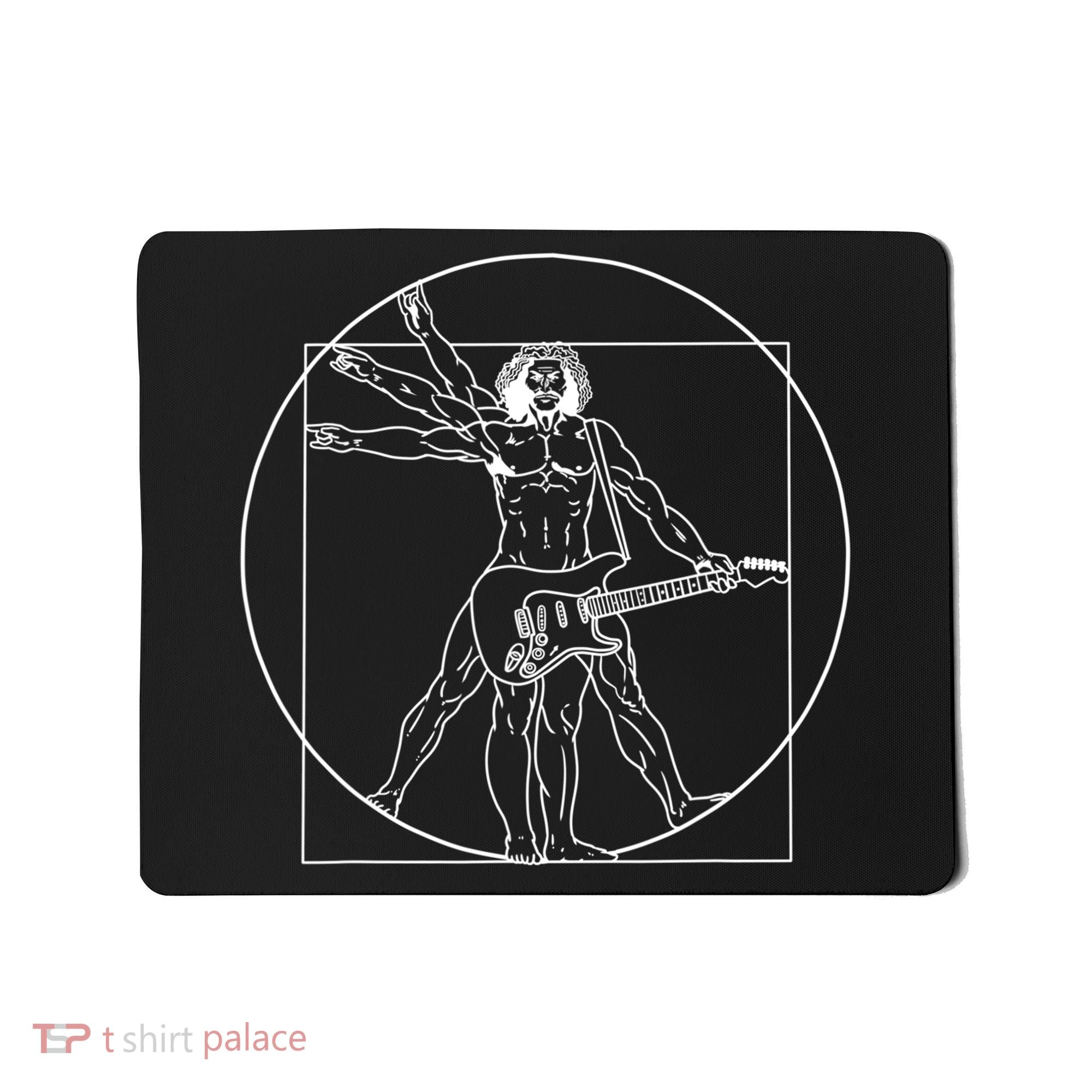 Vitruvian Man Guitar Music Player Da Vinci Guitarist Gift Mousepad