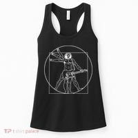 Vitruvian Man Guitar Music Player Da Vinci Guitarist Gift Women's Tank Top thumb 0