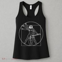 Vitruvian Man Guitar Music Player Da Vinci Guitarist Gift Women's Tank Top thumb 3