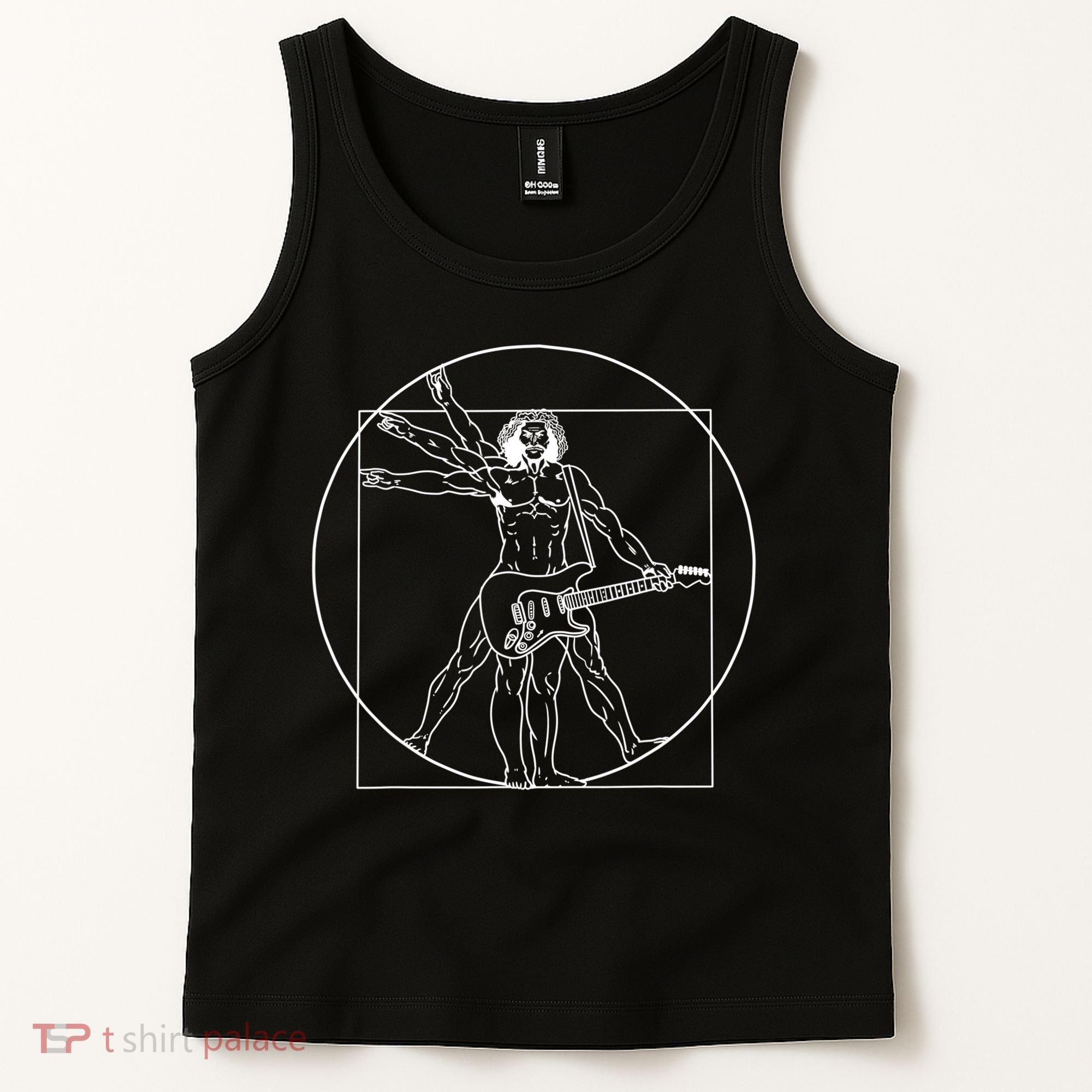 Vitruvian Man Guitar Music Player Da Vinci Guitarist Gift Tank Top