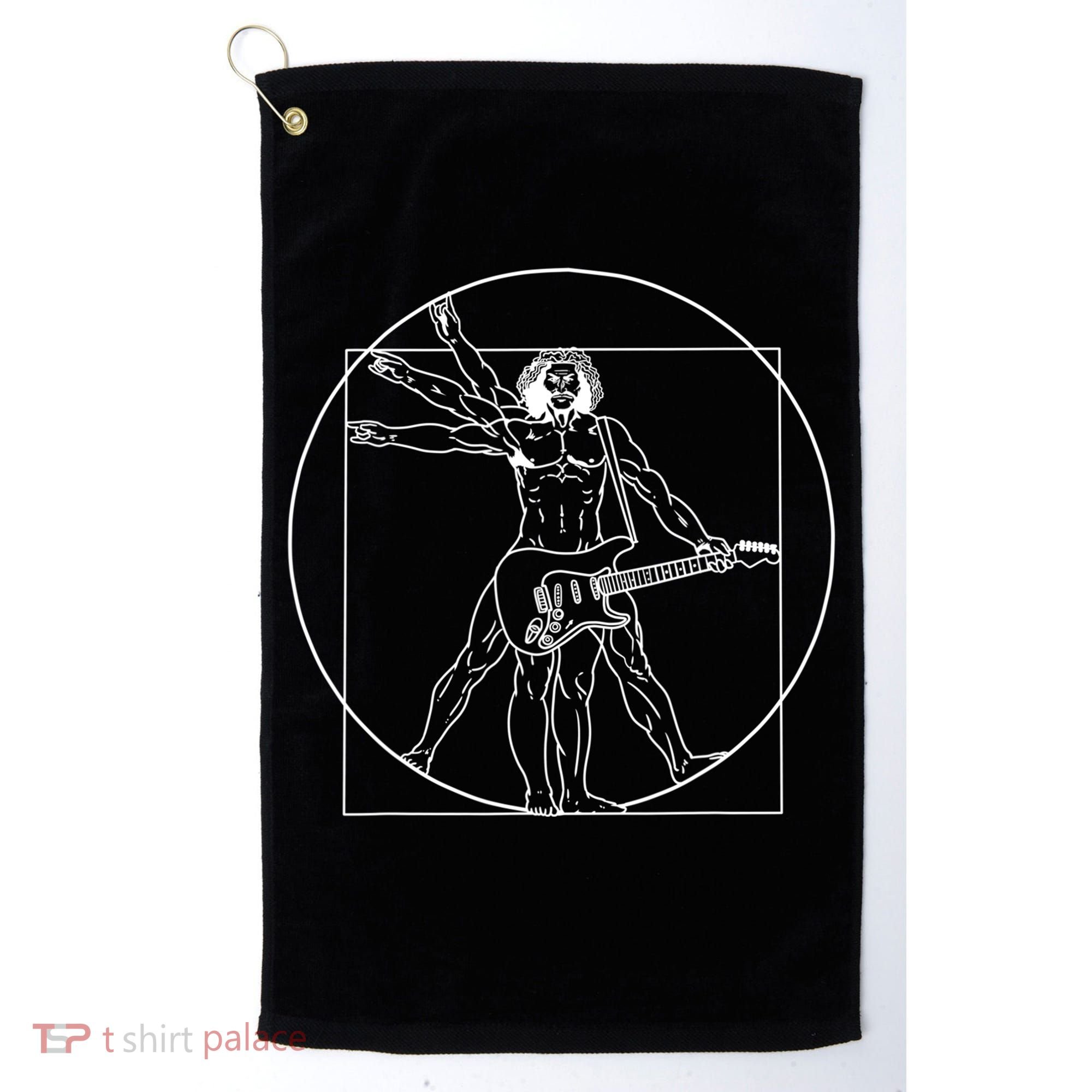 Vitruvian Man Guitar Music Player Da Vinci Guitarist Gift Golf Towel