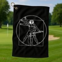Vitruvian Man Guitar Music Player Da Vinci Guitarist Gift Golf Towel thumb 1