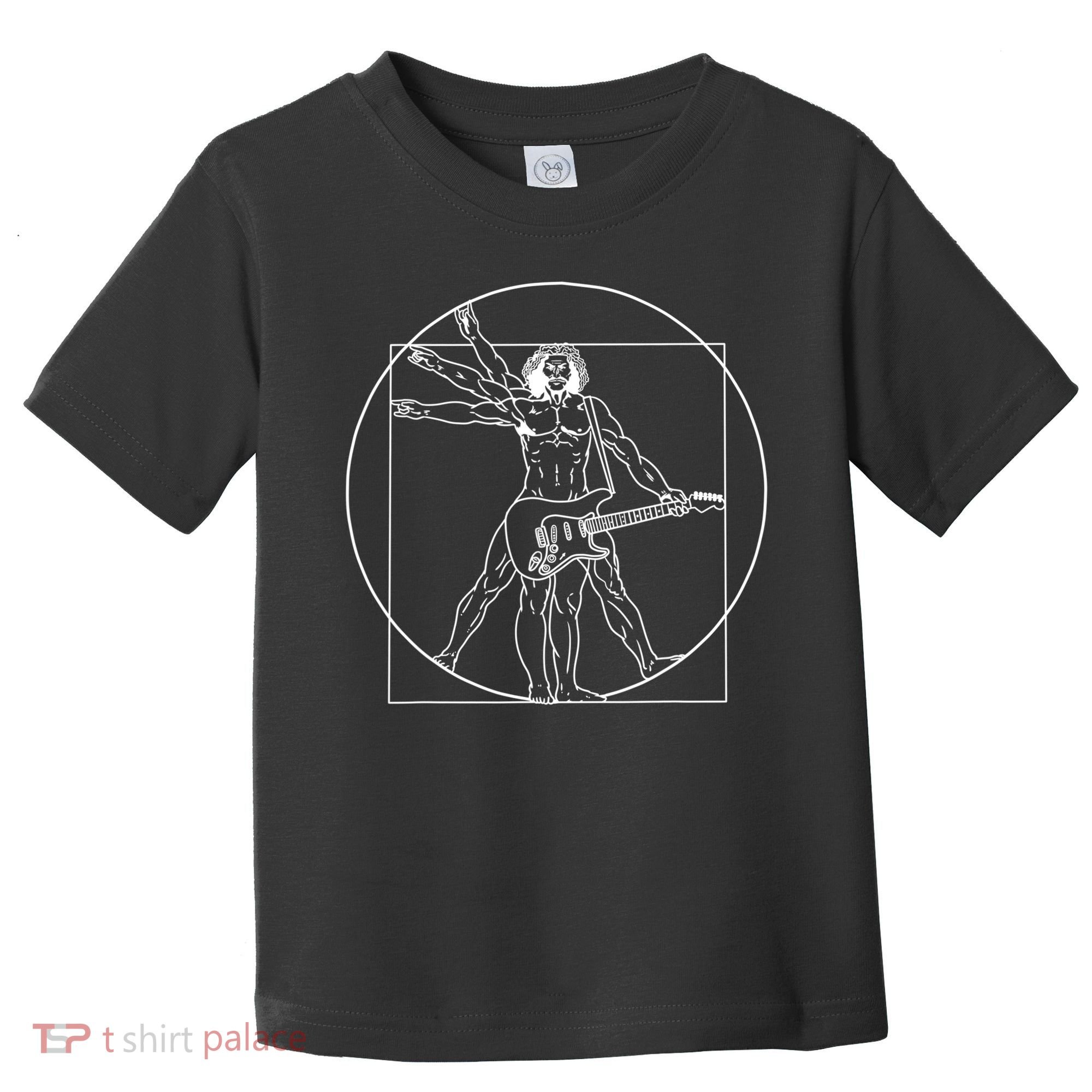 Vitruvian Man Guitar Music Player Da Vinci Guitarist Gift Toddler T-Shirt