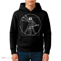 Vitruvian Man Guitar Music Player Da Vinci Guitarist Gift Kids Hoodie thumb 4