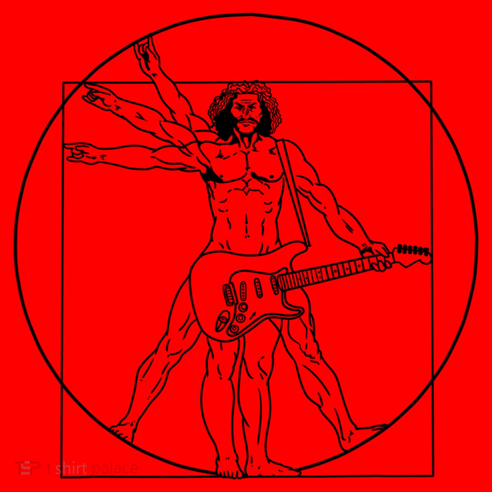 Vitruvian Man Guitar Music Player Da Vinci Guitarist Gift Santa Hat