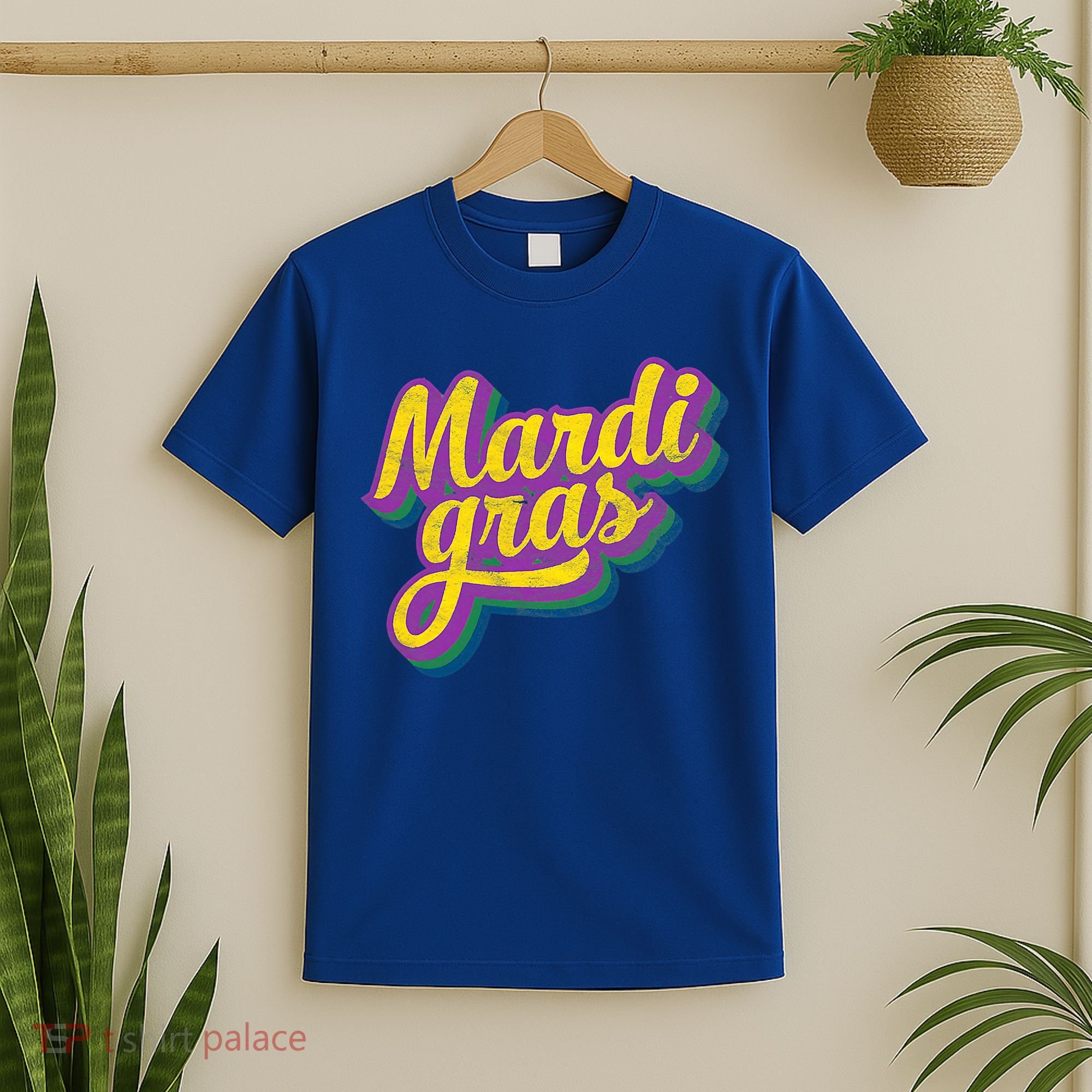Vintage Mardi Gras Gift Retro Masquerade Costume Bead Parade Gift T-Shirt