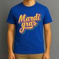 Vintage Mardi Gras Gift Retro Masquerade Costume Bead Parade Gift T-Shirt thumb 3