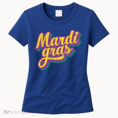 Vintage Mardi Gras Gift Retro Masquerade Costume Bead Parade Gift Women's T-Shirt
