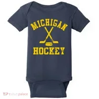 Vintage Michigan Hockey Baby Bodysuit thumb 0