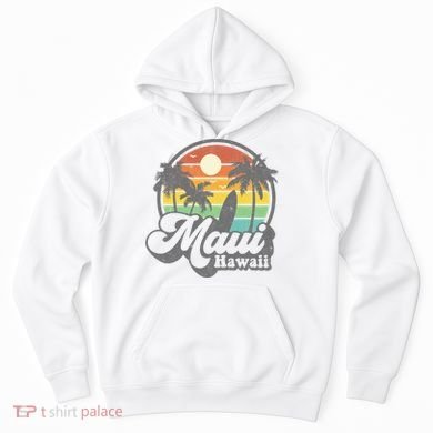 Vintage Maui Hawaii Hawaiian Beach Surfing Hoodie