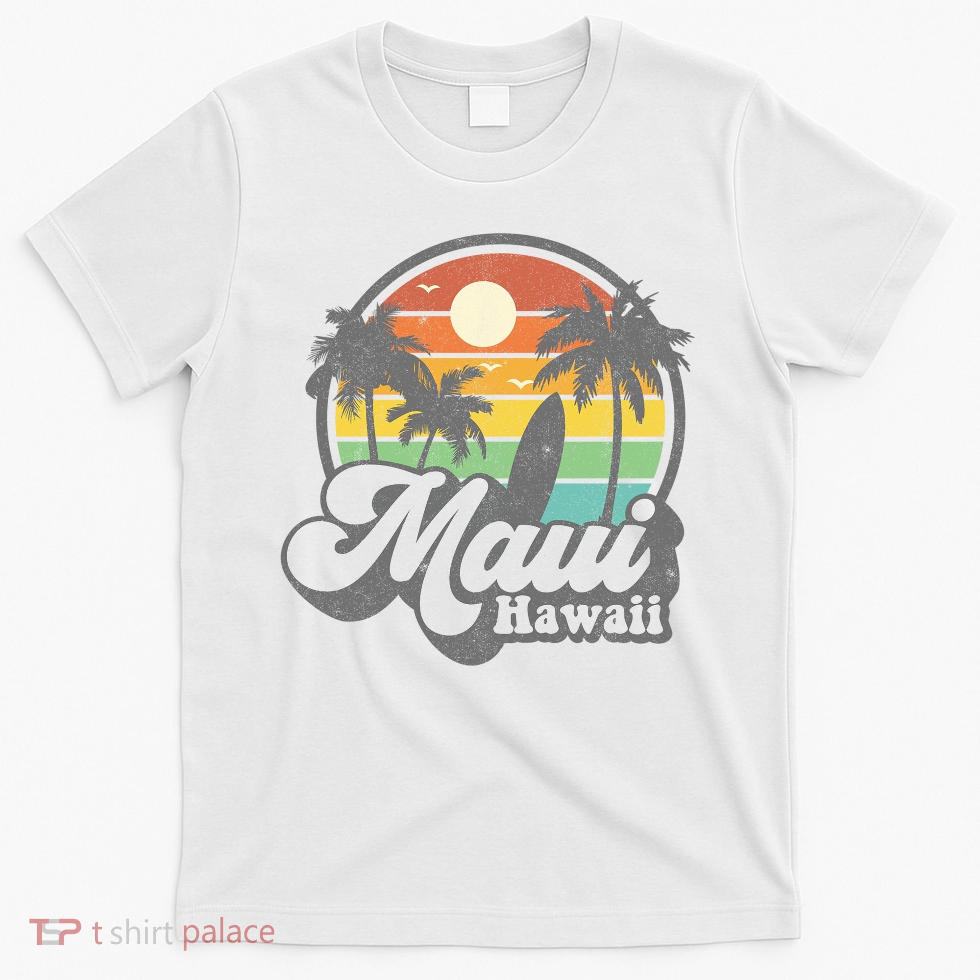 Vintage Maui Hawaii Hawaiian Beach Surfing T-Shirt