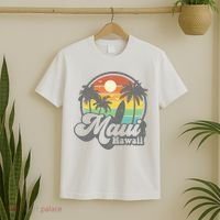 Vintage Maui Hawaii Hawaiian Beach Surfing T-Shirt thumb 2
