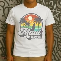 Vintage Maui Hawaii Hawaiian Beach Surfing T-Shirt thumb 3