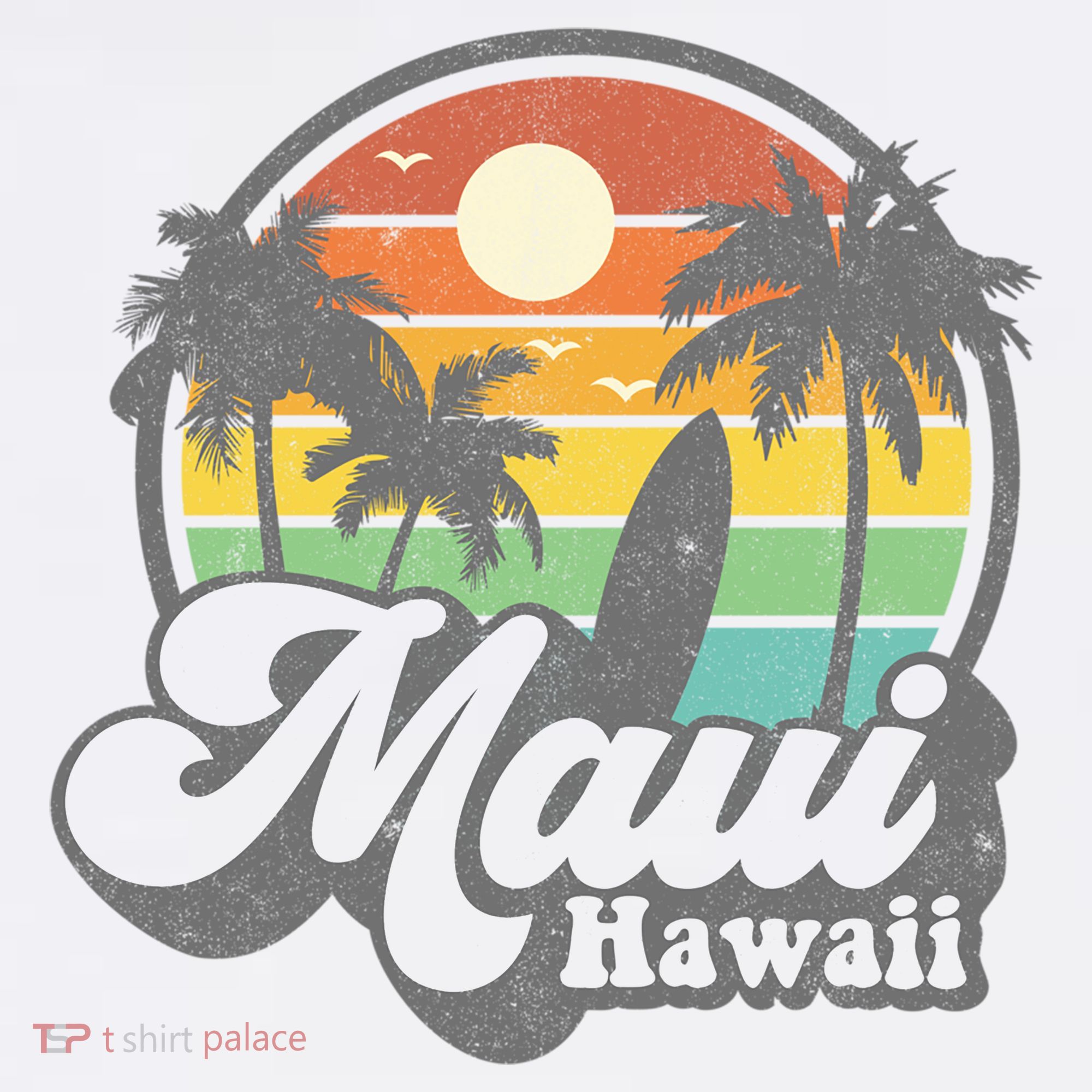 Vintage Maui Hawaii Hawaiian Beach Surfing T-Shirt