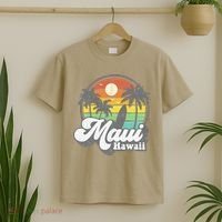Vintage Maui Hawaii Hawaiian Beach Surfing 70's Surf Gift T-Shirt thumb 2
