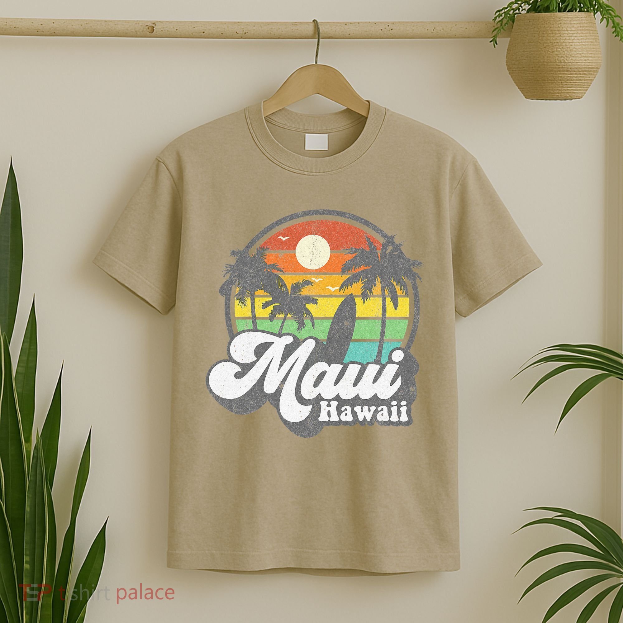 Vintage Maui Hawaii Hawaiian Beach Surfing 70's Surf Gift T-Shirt
