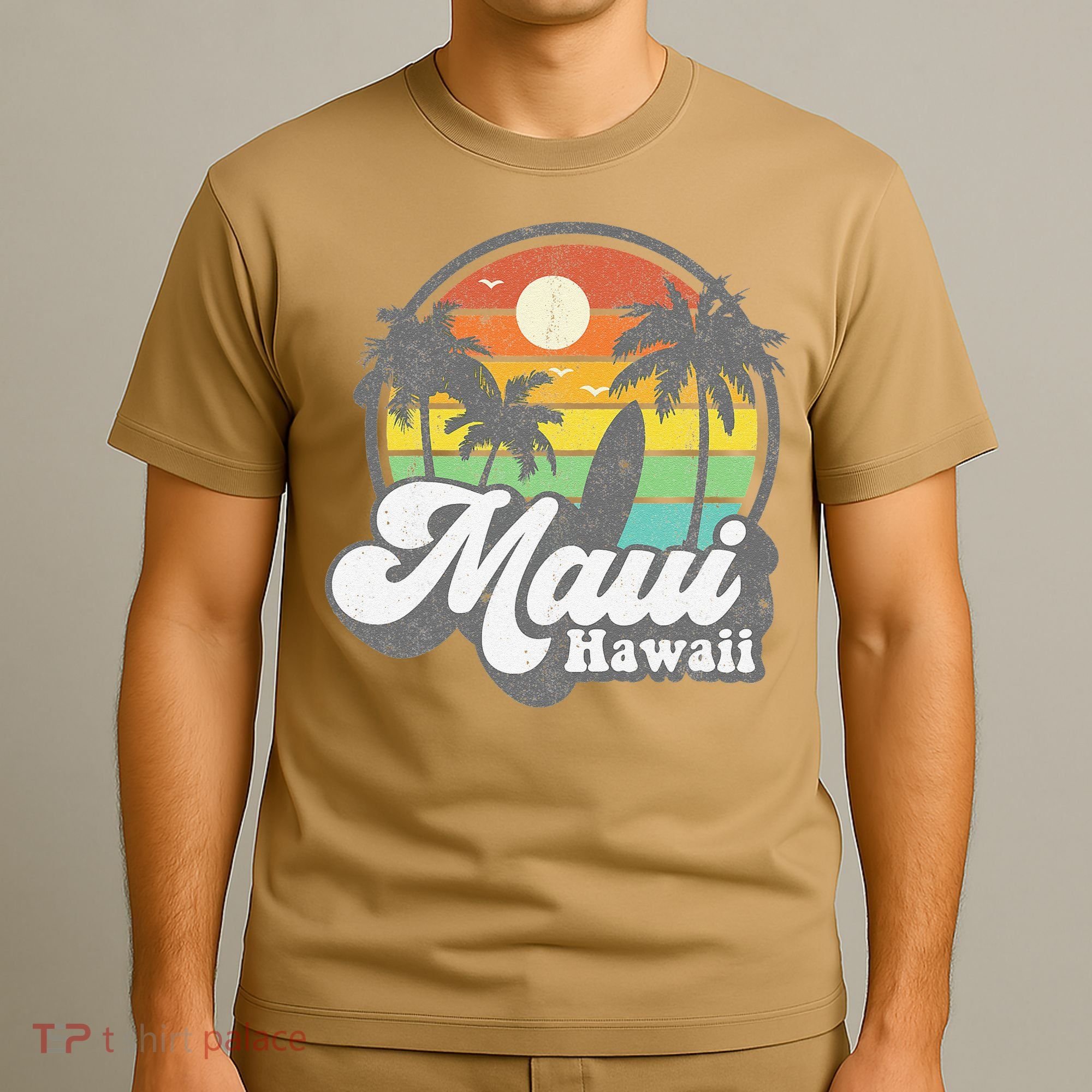 Vintage Maui Hawaii Hawaiian Beach Surfing 70's Surf Gift T-Shirt