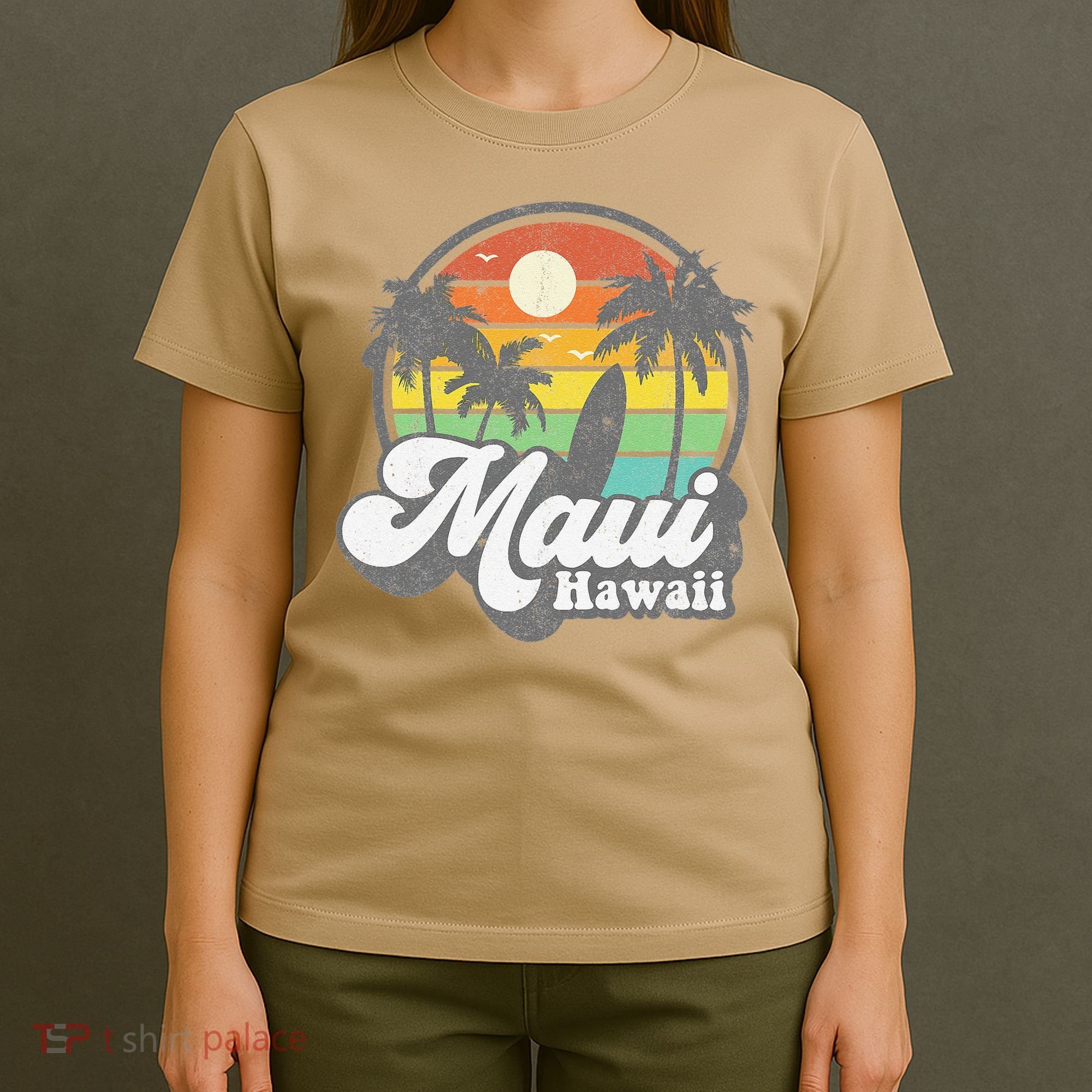 Vintage Maui Hawaii Hawaiian Beach Surfing 70's Surf Gift T-Shirt