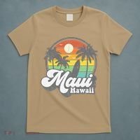 Vintage Maui Hawaii Hawaiian Beach Surfing 70's Surf Gift T-Shirt thumb 5