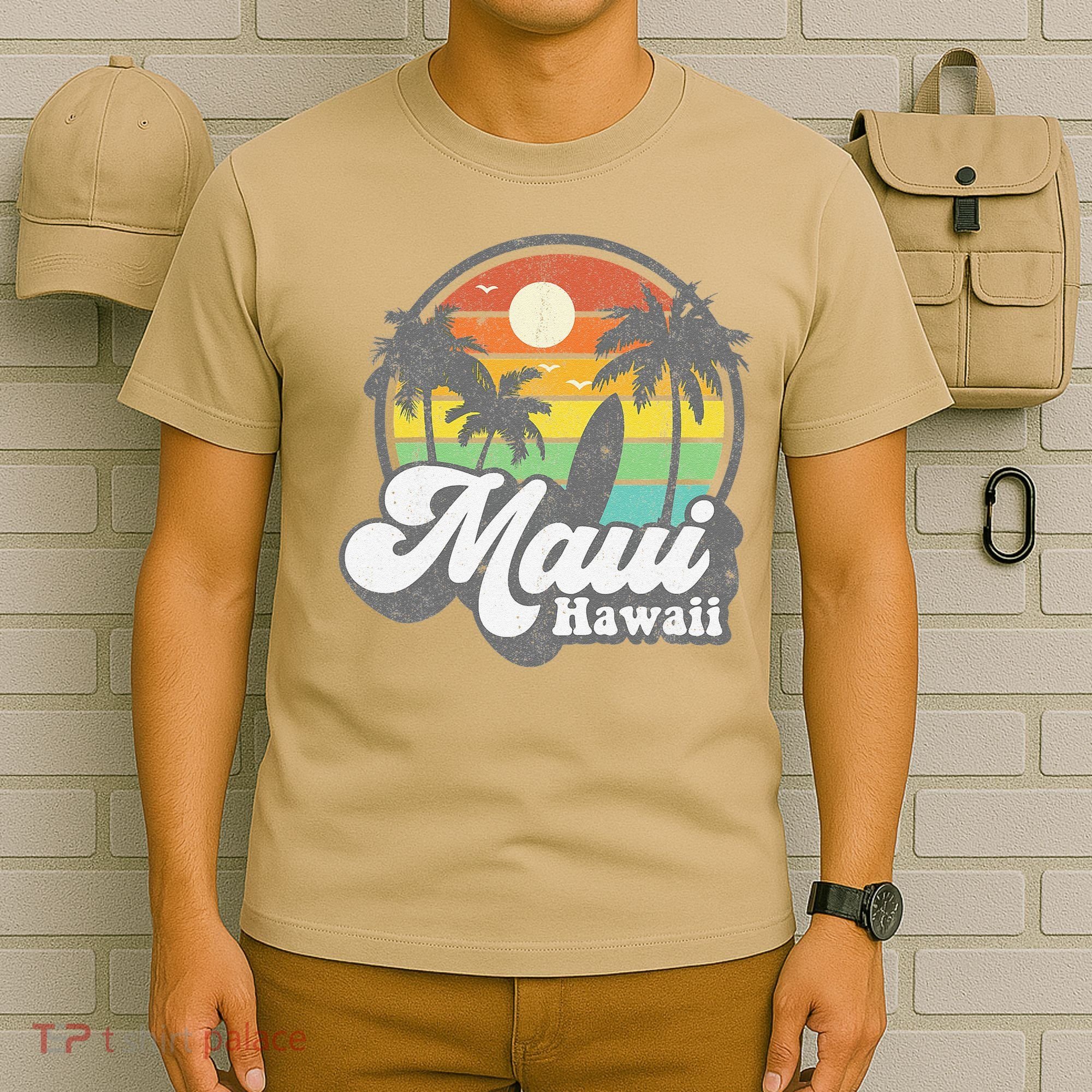 Vintage Maui Hawaii Hawaiian Beach Surfing 70's Surf Gift T-Shirt