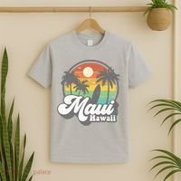 Vintage Maui Hawaii Hawaiian Beach Surfing 70's Surf Gift T-Shirt thumb 2