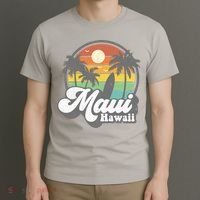Vintage Maui Hawaii Hawaiian Beach Surfing 70's Surf Gift T-Shirt thumb 3