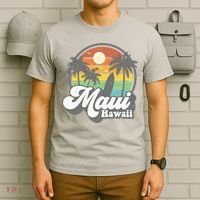 Vintage Maui Hawaii Hawaiian Beach Surfing 70's Surf Gift T-Shirt thumb 6