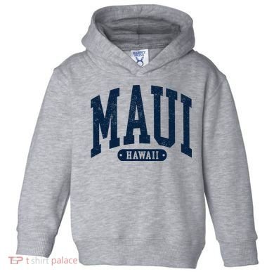 Vintage Maui Hawaii Distressed Retro Beach Vacation Toddler Hoodie