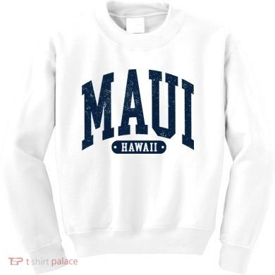 Vintage Maui Hawaii Distressed Retro Beach Vacation Kids Sweatshirt