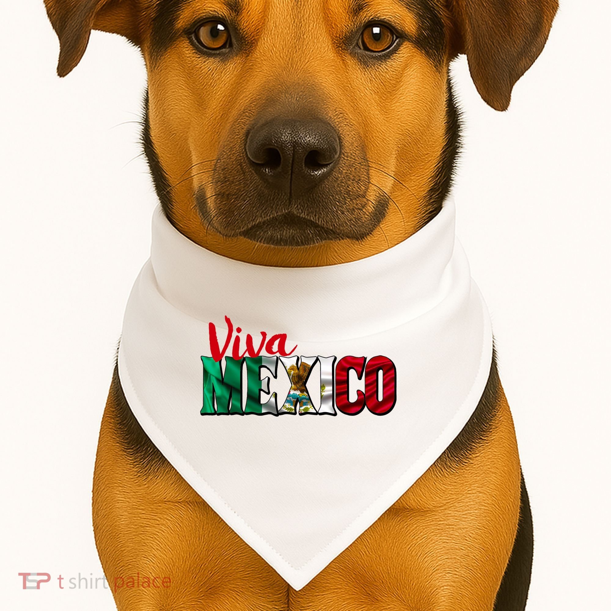 Viva Mexico Independence Day USA-Made Doggie Bandana
