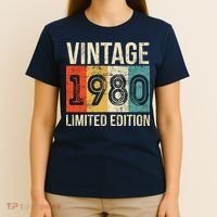 Vintage Made In 1980 Birthday T-Shirt thumb 4