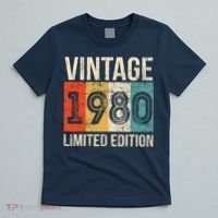 Vintage Made In 1980 Birthday T-Shirt thumb 5