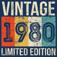 Vintage Made In 1980 Birthday T-Shirt thumb 7