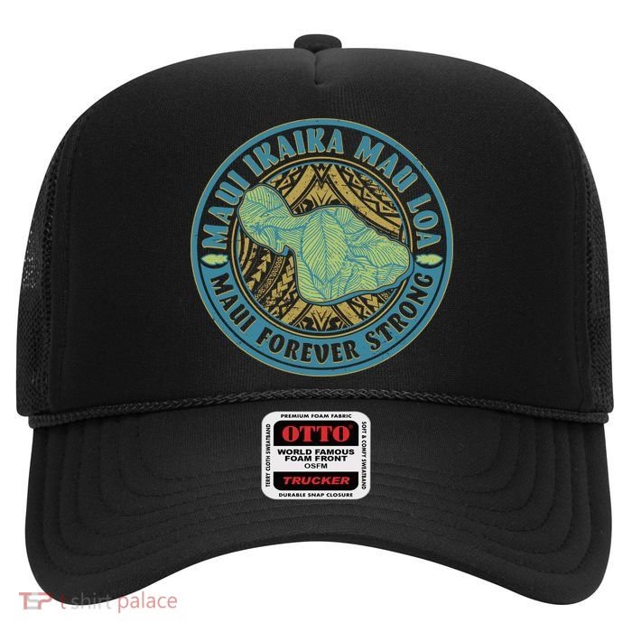 Vintage Maui Ikaika Mau Loa Maui Forever Strong Emblem Trucker Hat