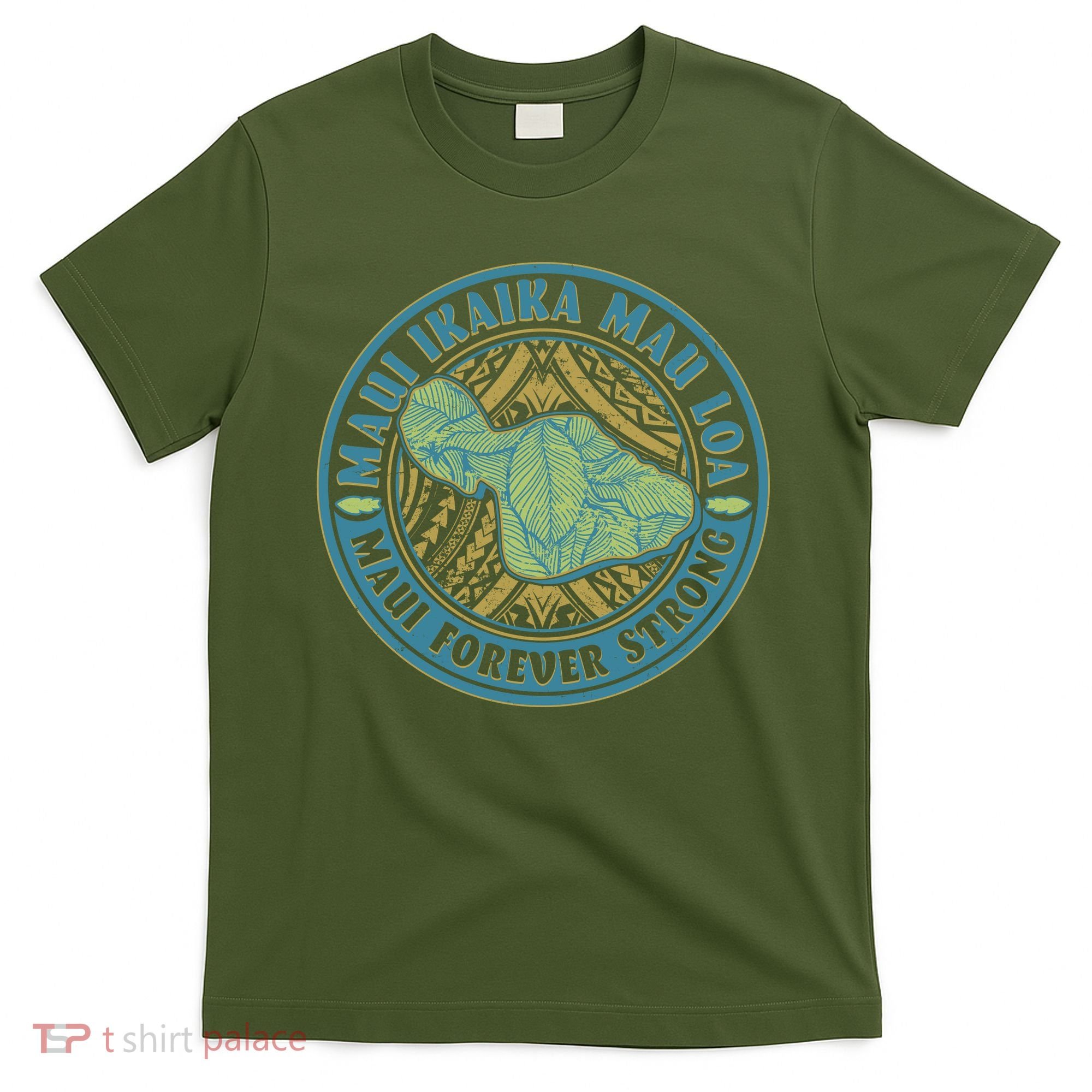 Vintage Maui Ikaika Mau Loa Maui Forever Strong Emblem T-Shirt