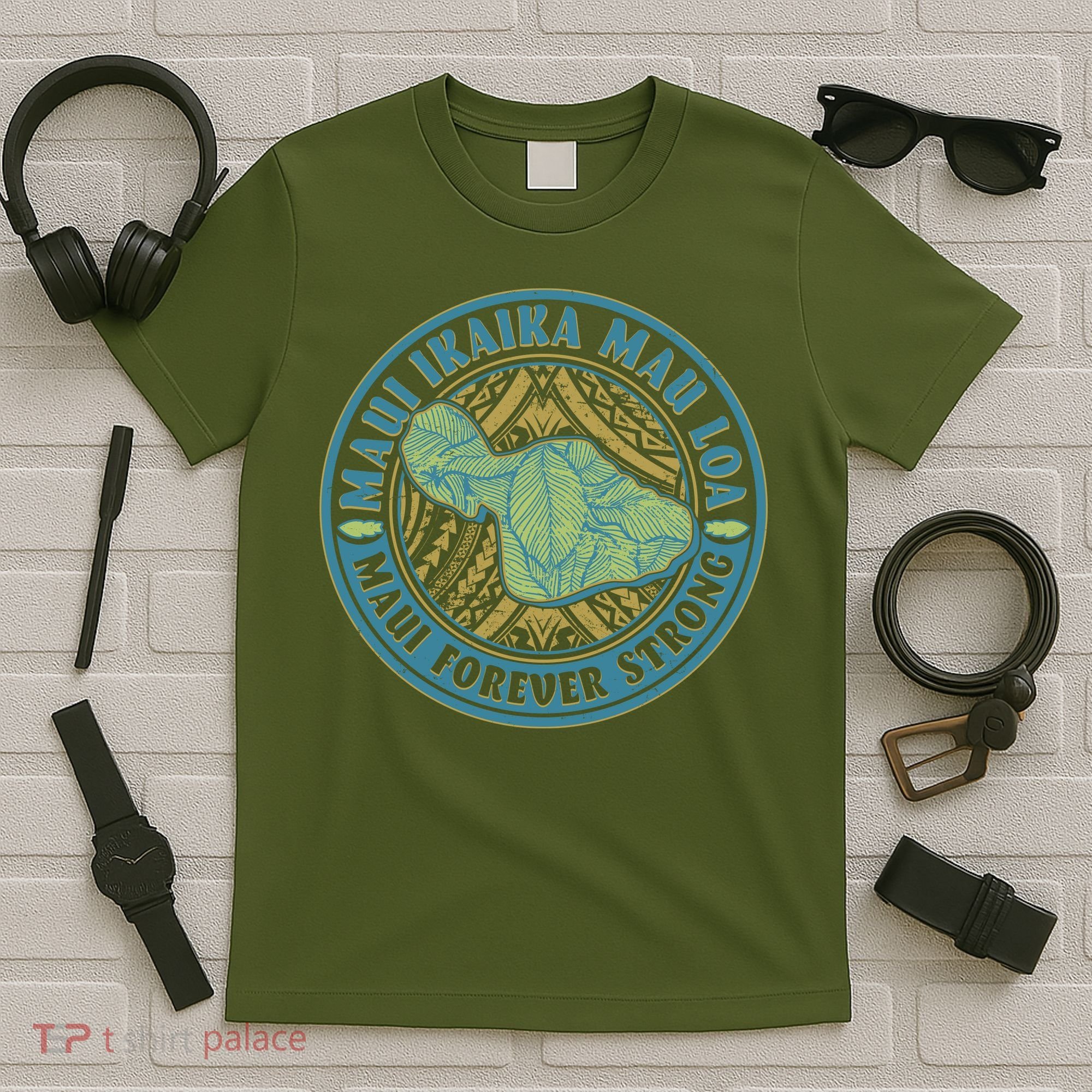 Vintage Maui Ikaika Mau Loa Maui Forever Strong Emblem T-Shirt