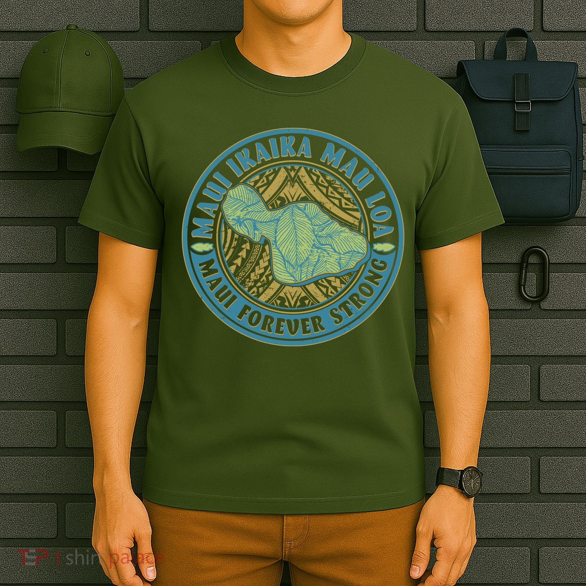Vintage Maui Ikaika Mau Loa Maui Forever Strong Emblem T-Shirt