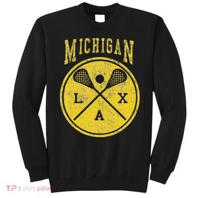 Vintage Michigan Lacrosse Distressed Lax Sweatshirt
