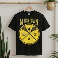 Vintage Michigan Lacrosse Distressed Lax T-Shirt thumb 2